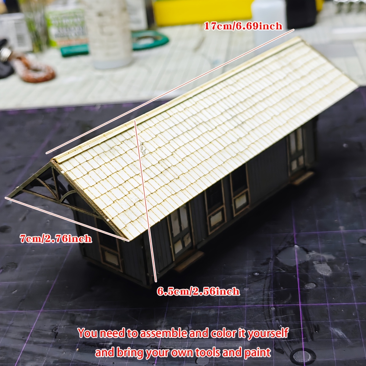 1/87 Scale Model Kit, Assembled Train Railway Villa House